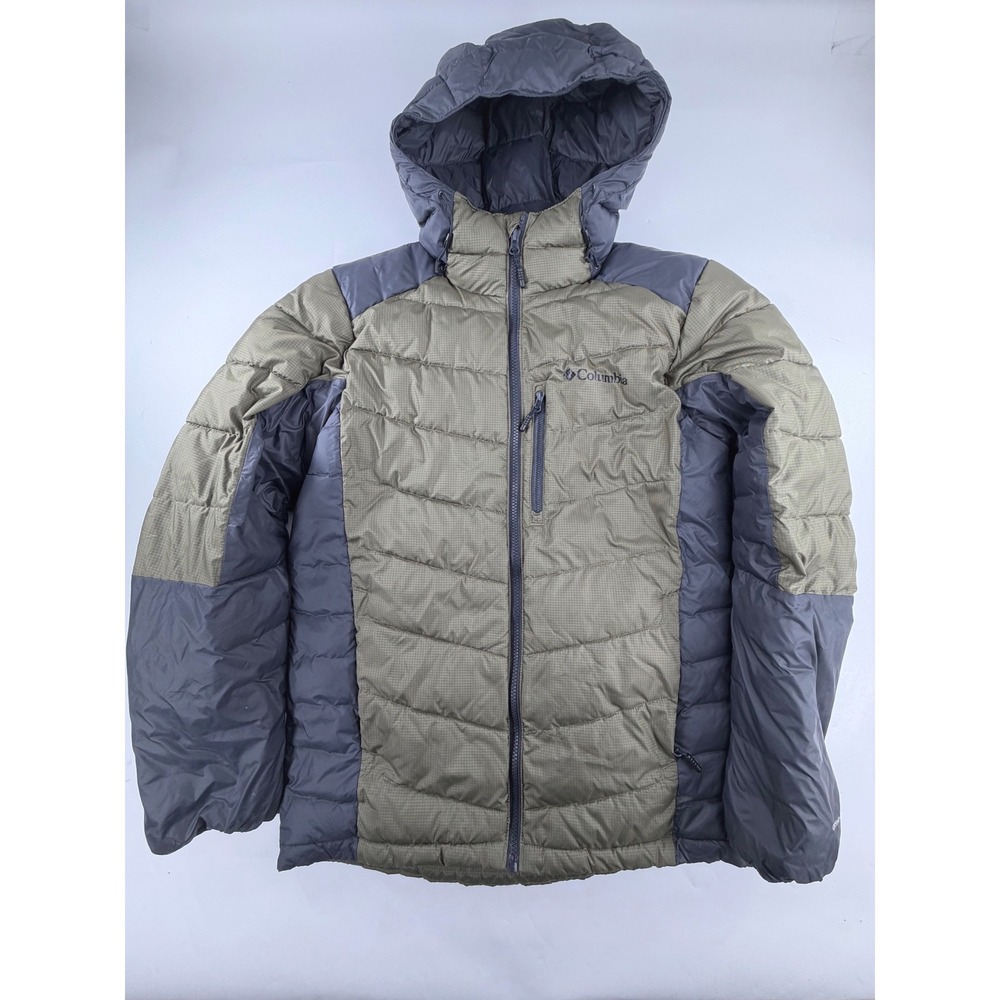 Columbia Labyrinth Loop Hooded Puffer Jacket Omni-Heat Infinity Green Grey S